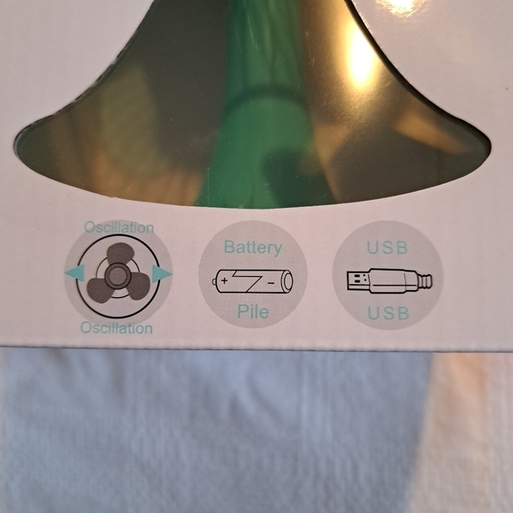 Retro desk or bed table fan, teal new - Picture 2 of 4